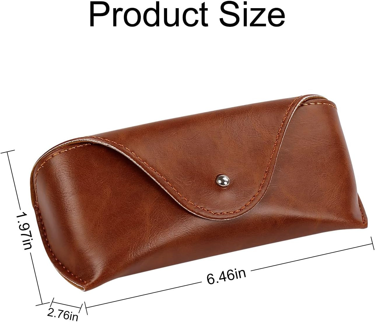 Portable Leather Glasses Case,Flexible Sunglasses Pouch Slim Case for Women Men Horizontal Eyeglass Case