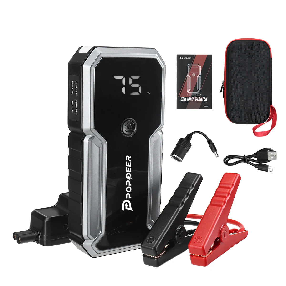 PD-J02 23800Mah 3000A Jump Starter with QC 3.0 Fast Charging for 10.0 Gas/8.0L Diesel