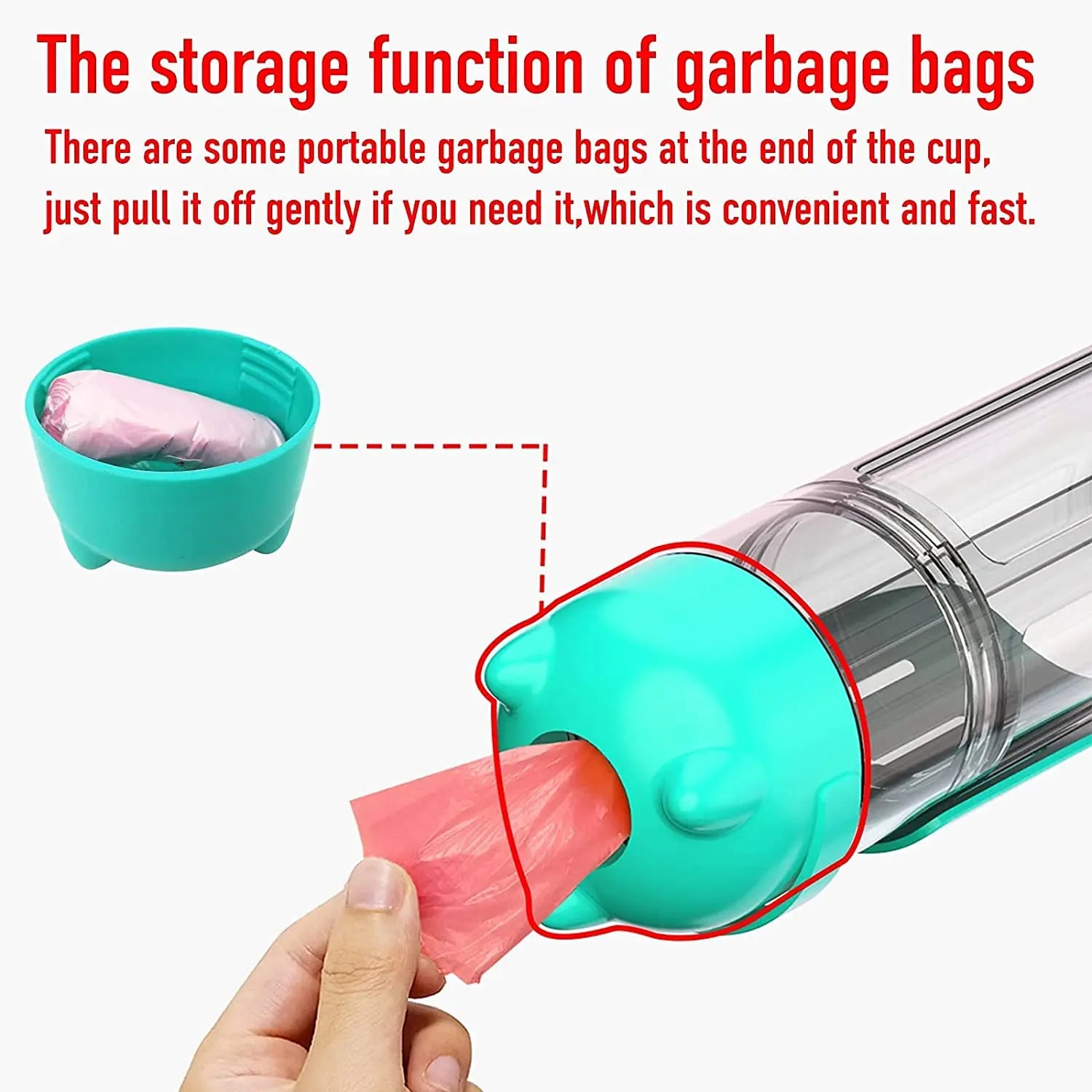 Portable Cat Dog Water Bottle Puppy Travel Drinking Bowl Food Feeder Drinker Poop Dispenser 4 in 1 Leak-Proof Water Bottle