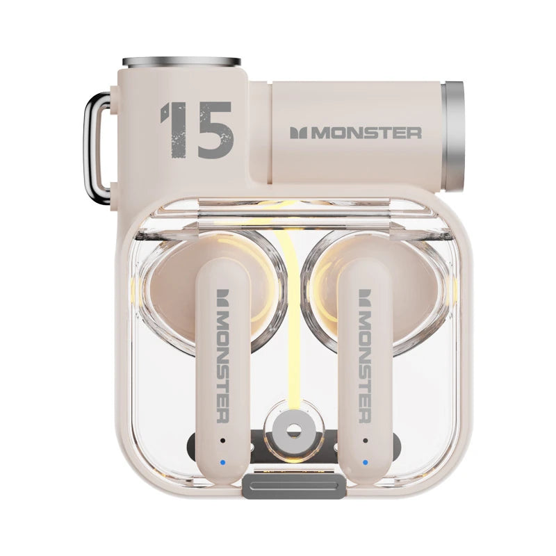 MONSTER XKT15 TWS Wireless Earbuds Bluetooth Earphone Bass Hifi HD Calls Semi-In-Ear Sports Headphones with Mic