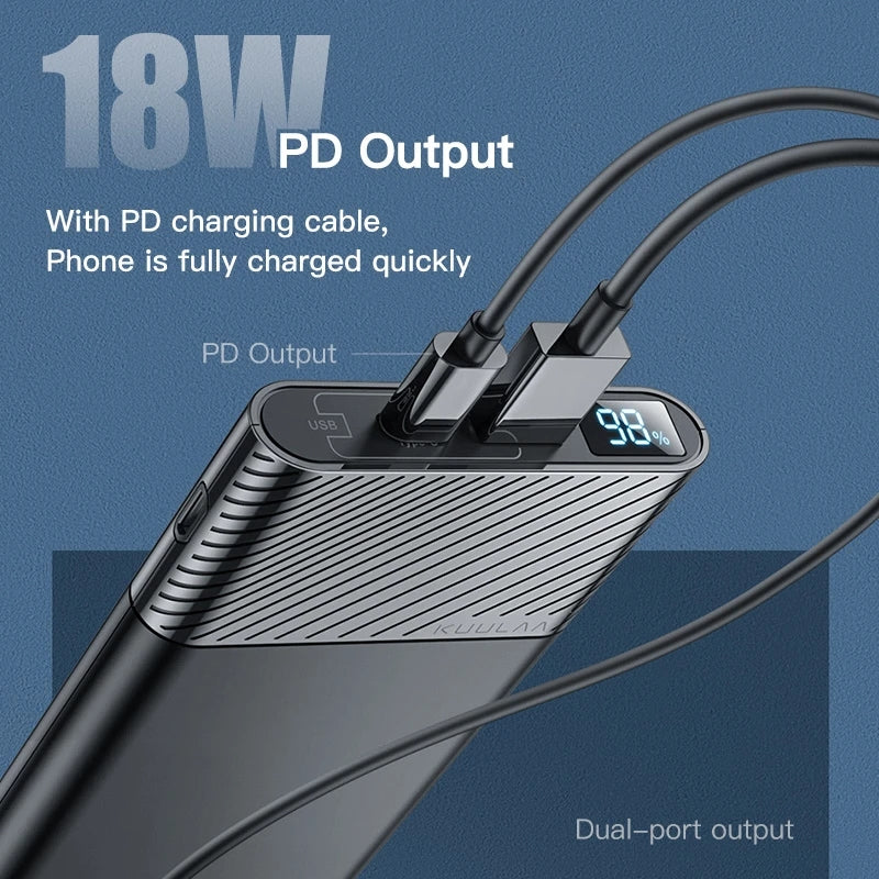 10000Mah QC PD3.0 Pover Bank Fast Charging USB External Battery Charger for Iphone 14 13 for Samsung S22 Xiaomi 12S