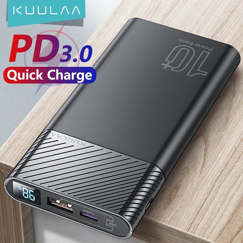 10000Mah QC PD3.0 Pover Bank Fast Charging USB External Battery Charger for Iphone 14 13 for Samsung S22 Xiaomi 12S