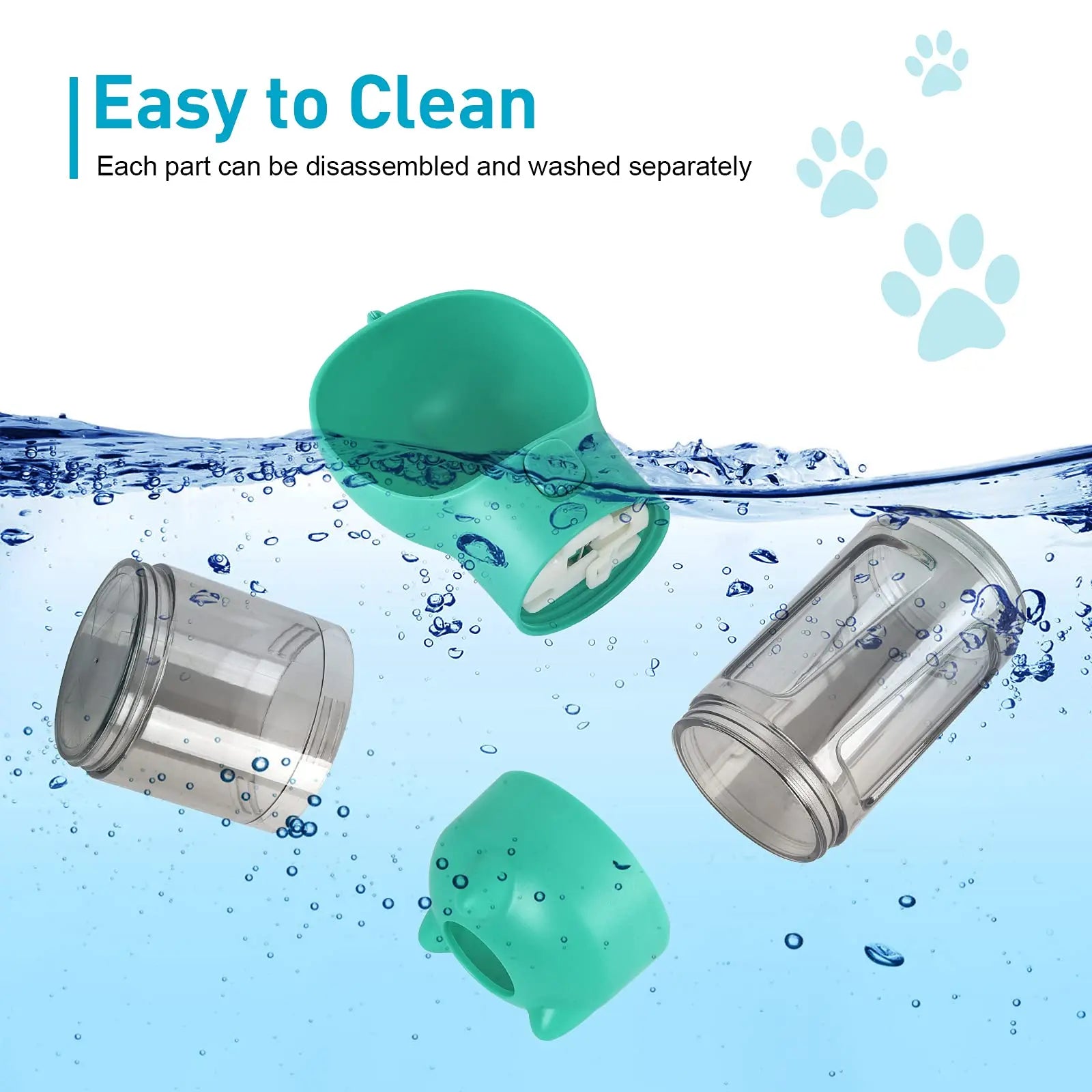 Portable Cat Dog Water Bottle Puppy Travel Drinking Bowl Food Feeder Drinker Poop Dispenser 4 in 1 Leak-Proof Water Bottle