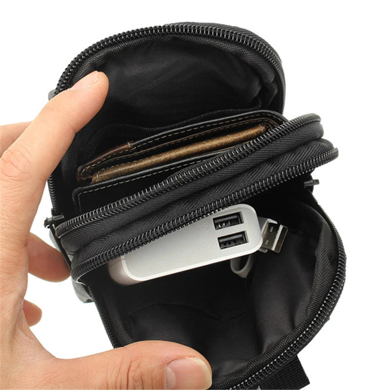 5.5 Inch Outdoor EDC Tactical Waist Bags Pack Men Cell Phone Case Wallet Pouch Holder for Sports Camping Hiking